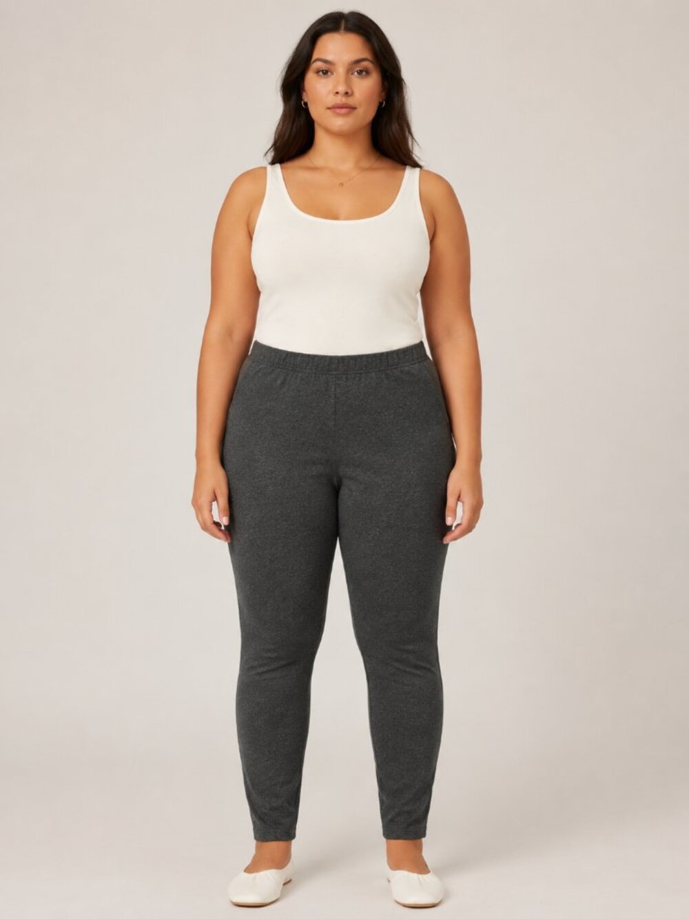Just Be Charcoal Gray Stretch Leggings Size XL Pull-On Skinny Pants